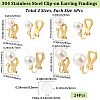 24Pcs 4 Styles 304 Stainless Steel Clip-on Earring Findings with Imitation Pearl Plastic Beaded STAS-SC0010-46A-2