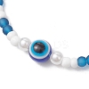 2Pcs 2 Styles Evil Eye Glass Beads Stretch Bracelets & Glass Seed Beads Stretch Bracelets for Women BJEW-JB11895-5