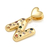 Brass Micro Pave Colorful Cubic Zirconia Pendants KK-P281-01G-N-2
