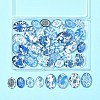 40Pcs 2 Styles Floral Theme Ornaments Glass Oval Flatback Cabochons GGLA-FS0001-10-7