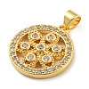 Rack Plating Brass Micro Pave Cubic Zirconia Pendants KK-C044-16G-2