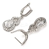 Gourd Rack Plating Brass Micro Pave Cubic Zirconia Hoop Earrings EJEW-I304-13P-01-2