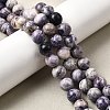 Natural Purple Stripe Jasper Beads Strands G-K350-C03-10mm-1