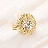 Adjustable Brass Micro Pave Cubic Zirconia Cuff Rings for Women RJEW-B139-07G-02-1