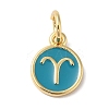 Real 18K Gold Plated Brass Enamel Charms KK-L216-001G-J05-1