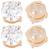 15Pcs Brass Clear Cubic Zirconia Multi-strand Links KK-BBC0019-93G-1