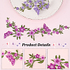 2 Pairs 2 Colors Flower Polyester Embroidery Cloth Sew on Appliques PATC-GF0001-59A-6
