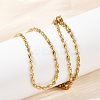 2.5MM 304 Stainless Steel Round Oval Link Chain Necklaces LS-NJEW-M110-01G-4