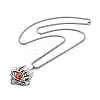 Alloy Skull with Plastic Dragon Eye Pendant Necklace NJEW-B084-01B-2