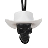 Halloween Skull Plastic Pendant Necklaces NJEW-S006-01C-1