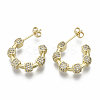 Brass Micro Pave Cubic Zirconia Stud Earrings KK-R137-029A-NF-2