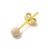 Enamel Round Ball Stud Earrings EJEW-C020-01G-03-1