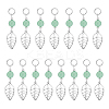 4Sets Leaf Tibetan Style Alloy Pendants FIND-UN0002-74-1