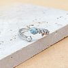 Brass Micro Pave Cubic Zirconia Cuff Open Rings WG7AC98-02-1