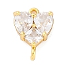 Brass Clear Cubic Zirconia Connector Charms KK-A240-19G-1