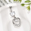 Alloy Crystal Rhinestone Dangle Curved Barbell Belly Rings AJEW-R007-04P-06-4