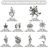 30Pcs 10 Styles Tibetan Style Alloy Pendants FIND-YW0007-06-2