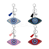 4Pcs 4 Colors Velvet Evil Eye Full Rhinestones Keychains KEYC-DC0001-26-8