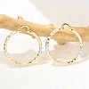 Brass Two Tone Hoop Earrings EJEW-B117-06E-M-3