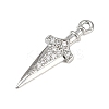 Brass Micro Pave Clear Cubic Zirconia Pendants LS-KK-L238-14P-2