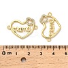 Mother's Day Brass Micro Pave Cubic Zirconia Heart with Word Mama Connector Charms KK-M324-01D-G-3