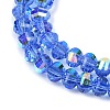 Electroplate Transparent Glass Beads Strands EGLA-B011-08A-AB08-3