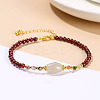 Natural Garnet Round Beads Stretch Bracelets WGE6CC2-03-1