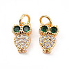 Rack Plating Brass Micro Pave Cubic Zirconia Charms ZIRC-C035-08G-1