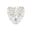 Rack Plating Brass Micro Pave Cubic Zirconia Beads KK-Z082-13S-1