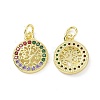 Brass Micro Pave Colorful Cubic Zirconia Pendants KK-E068-VF091-1