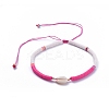 Handmade Polymer Clay Heishi Beads Braided Beaded Necklaces NJEW-JN02724-02-1
