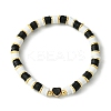 2Pcs 2 Color Polymer Clay Disc Heishi Surfer Stretch Bracelets Set BJEW-JB09790-3