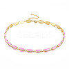 Brass Micro Pave Cubic Zirconia Link Tennis Necklaces for Women NJEW-T013-01G-07-1
