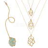 3Pcs Brass Macrame Pouch Necklaces NJEW-WR00008-1
