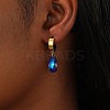 Cubic Zirconia Teardrop Dangle Hoop Earrings HL3316-1-5