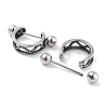 Multi-Strand 316 Surgical Stainless Steel Shield Barbell Hoop Earrings EJEW-Z050-56B-AS-2