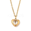 Heart 304 Stainless Steel Micro Pave Cubic Zirconia Pendant Necklaces & Bracelets & Stud Earrings Sets for Women SJEW-C004-13G-01-2