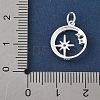 925 Sterling Silver Pave Clear Cubic Zirconia Ring with Star Pendants STER-R013-10S-3
