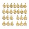 26Pcs Brass Micro Pave Cubic Zirconia Pendants KK-R218-04G-1