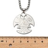 304 Stainless Steel Crescent Moon of Oden Horn Pendant Necklaces NJEW-C100-01P-2