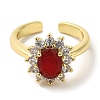 Rack Plating Brass Micro Pave Cubic Zirconia Cuff Rings RJEW-H228-01G-03-2