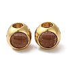 Brass Cubic Zirconia European Beads KK-K275-08G-1