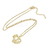 304 Stainless Steel Heart Pendant Necklaces with Cubic Zirconia NJEW-H029-01G-J-2