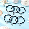6Pcs Natural Lava Rock Beads Stretch Bracelets BJEW-JB11992-1