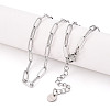 304 Stainless Steel Paperclip Chain Necklace NJEW-D045-14P-01-1