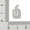 Rack Plating Brass Micro Pave Clear Cubic Zirconia Charms KK-G501-01U-P-3