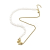 304 Stainless Steel & Plastic Pearl Butterfly Pendant Necklaces NJEW-U023-01G-4