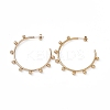 201 Stainless Steel Beaded Ring Stud Earrings with 304 Stainless Steel Pins EJEW-B016-16A-G-1