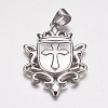 Non-Tarnish 304 Stainless Steel Big Badge Pendants STAS-K171-28P-1