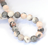 Natural Pink Zebra Jasper Round Bead Strands X-G-E334-4mm-11-3